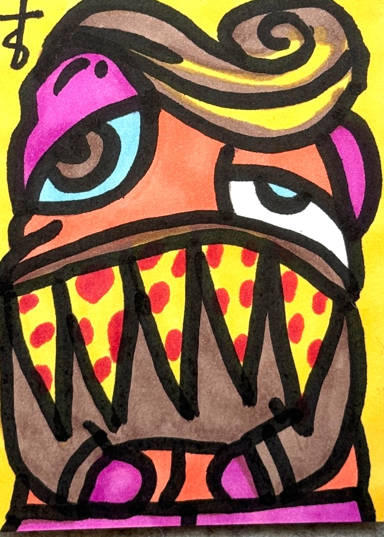 The hand drawn original of Gus Gunter, photographed