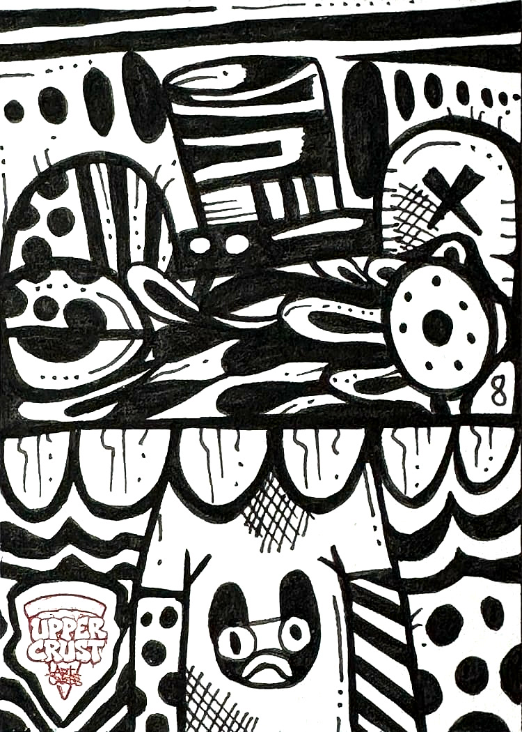 The hand drawn original of card 3, photographed